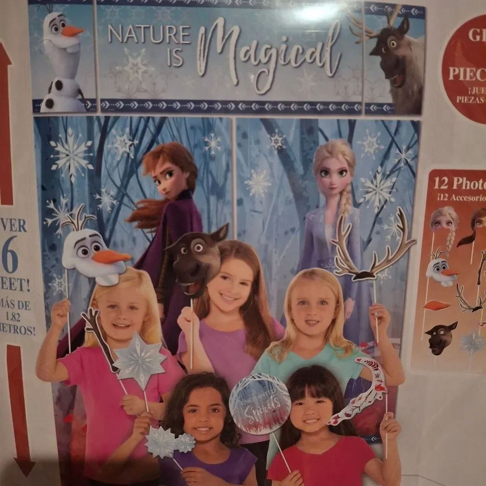 Disney Frozen II Wall Decoration Kit Happy Birthday Photo Background With PROPS